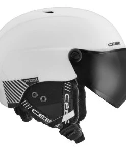 Cébé Helmet W/ Visor Cebe Contest Vision White Stripes Matte Grey Ultra Black