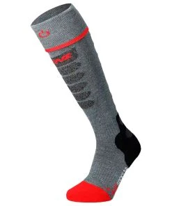 Foot Heating Lenz Heat Sock 5.1 Toe Cap Slim Fit Gris Rouge